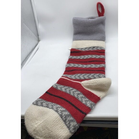 Pottery Barn Kids Train Natural Fair Isle Wool Stocking Monogramming Error 27 in - Picture 7 of 15
